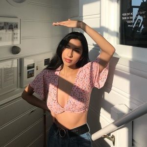 Pink floral crop